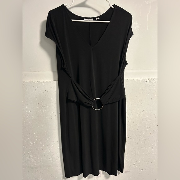 New York & Company Dresses & Skirts - New York & Company Black Midi Dress with Ring Accent